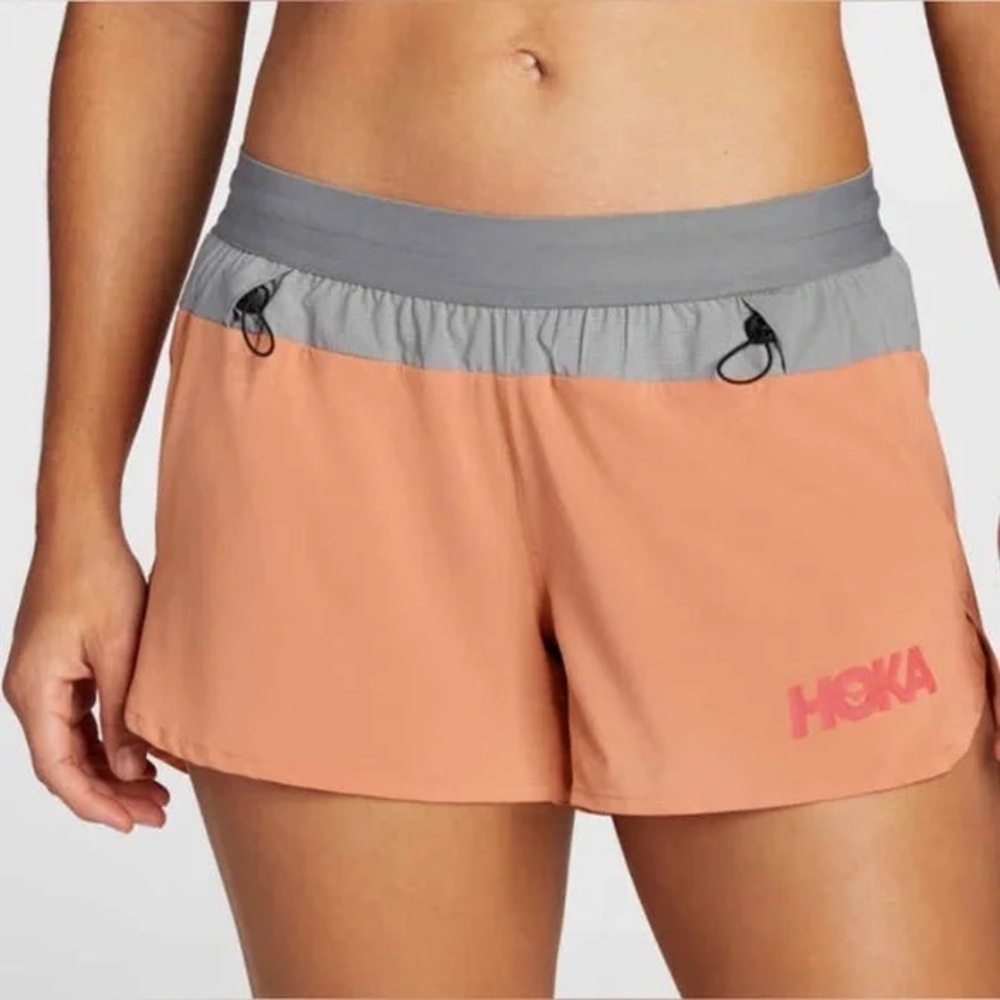 Hoka One One Women's SG Trail Running Shorts sun baked orange color Size XS